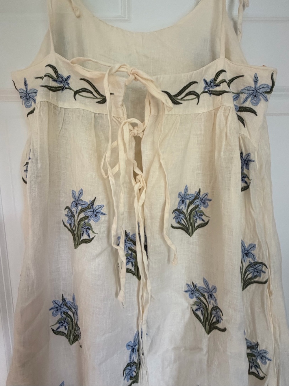 Agua by Agua Bendita Bossa Neck Maxi Dress Blue Floral Embroidery $1300 - Picture 9 of 13